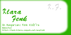 klara fenk business card